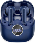 xinwld Adaptive Hybrid Active Noise Canceling 2026 Wireless Earbuds, 6 Mics ENC Clear Call Ear Buds, Hi-Res Audio Deep Bass Bluetooth 5.4 Headphones, 40H Playtime, Wireless Charging, LED, USB-C, Blue