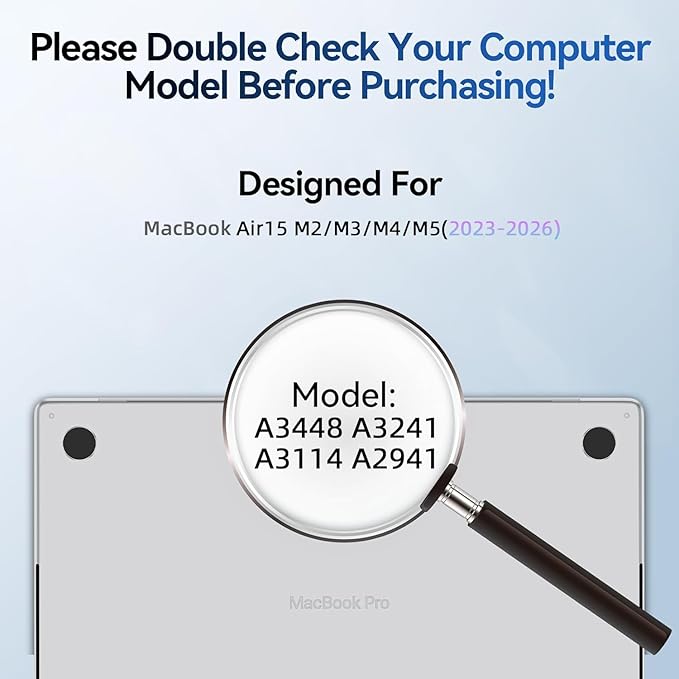 Magnetic Anti Blue Light Screen Protector for MacBook Air 15 Inch (2023-2026, M2, M3, M4. M5), Removable MAC 15.3" Blue Light Filter , Bubble-Free Install , Eye Protection Glare Laptop Screen Protector