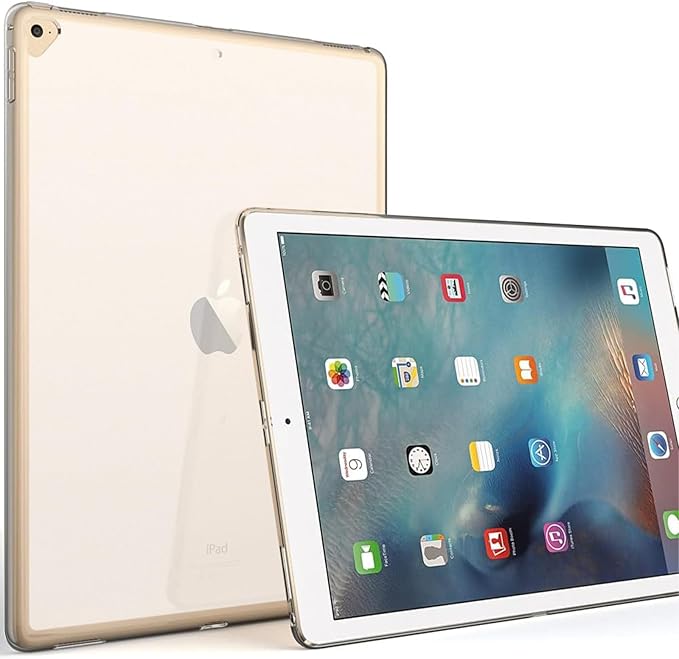Translucent Slim Case for iPad Pro 12.9" 1st / 2nd Generation (2015/2017) - Flexible Smooth TPU + Frosted Inner Layer Anti-Scratch Matte Clear Silicone Lightweight iPad Basic Cover