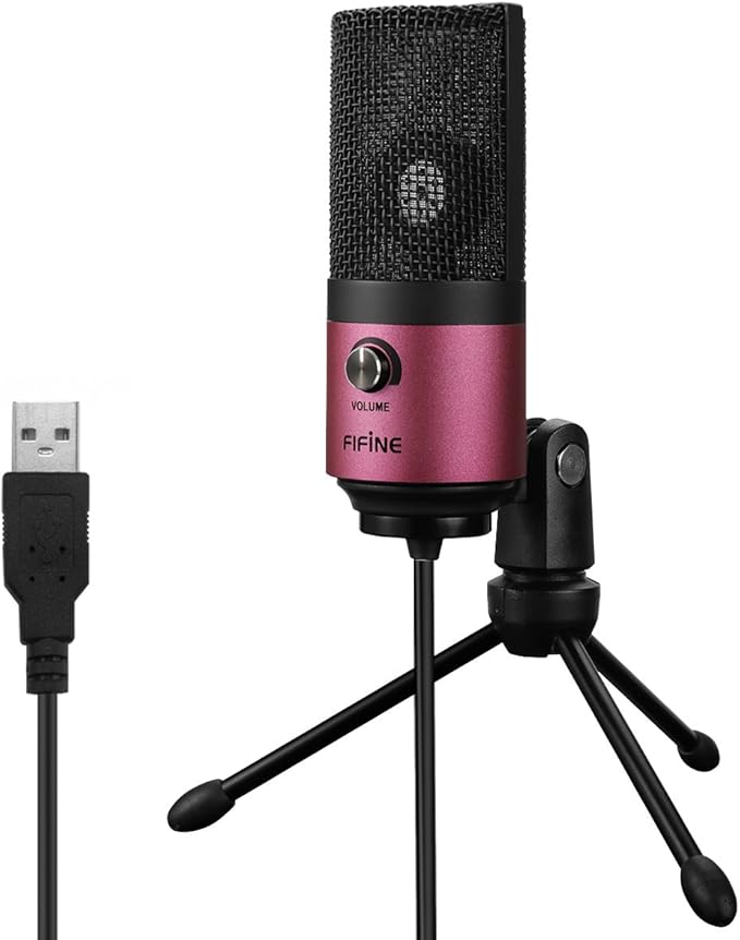 FIFINE USB Podcast Condenser Microphone Recording On Laptop, No Need Sound Card Interface and Phantom Power-K669