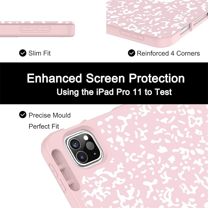Soke for iPad Pro 11 Case (M2) 2022/2021/2020 with Pencil Holder - [Full Body Protection + Apple Pencil Charging + Auto Wake/Sleep], Soft TPU Back Cover for 2022 iPad Pro 11 inch(Book Pink)