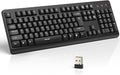TECKNET Wireless Keyboard, 2.4G Silent Full-Size USB Keyboard with Number Pad, Ergonomic Keys & Adjustable Feet, Compatible with Laptop, PC, Desktop, Notebook, Windows 11/10/8/7 –Black