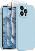 FireNova Designed for iPhone 14 Pro Max Case, Silicone Upgraded [Camera Protection] Case, Soft Anti-Scratch Microfiber Lining Inside, 6.7 inch, Sky Blue
