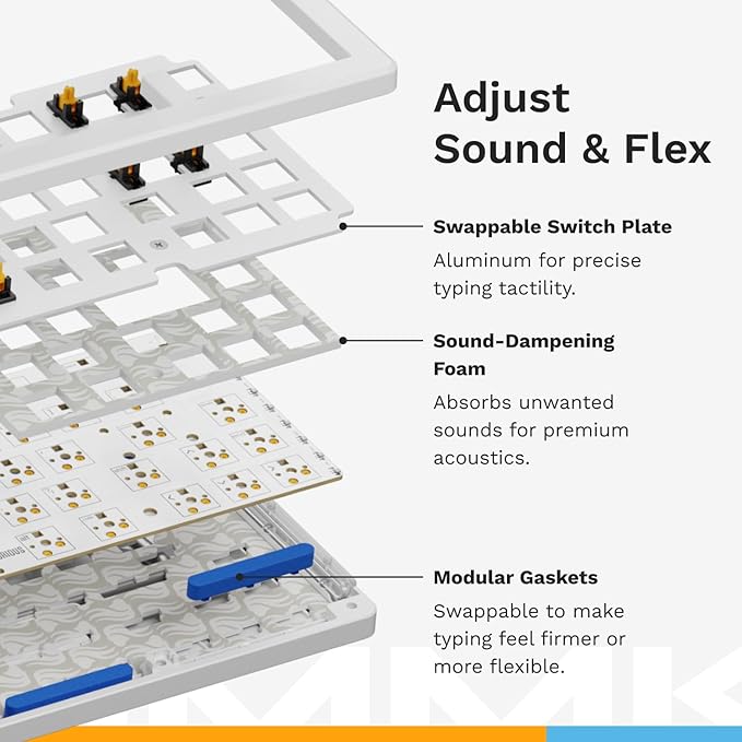 Glorious Gaming - GMMK 3 HE Rapid Trigger Keyboard, Hall Effect, 8K Polling Rate, MX Mechanical & Magnetic Switches, Hotswappable 75% Keyboard, Modular Gasket System, Doubleshot PBT keycaps (White)