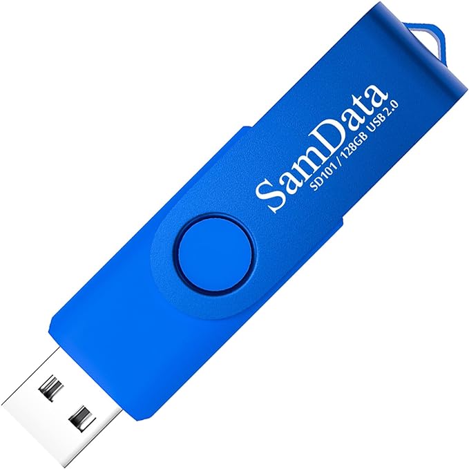 SamData 128GB USB Flash Drives 2 Pack 128GB Thumb Drives Memory Stick Jump Drive with LED Light for Storage and Backup (2 Colors: Black Blue)