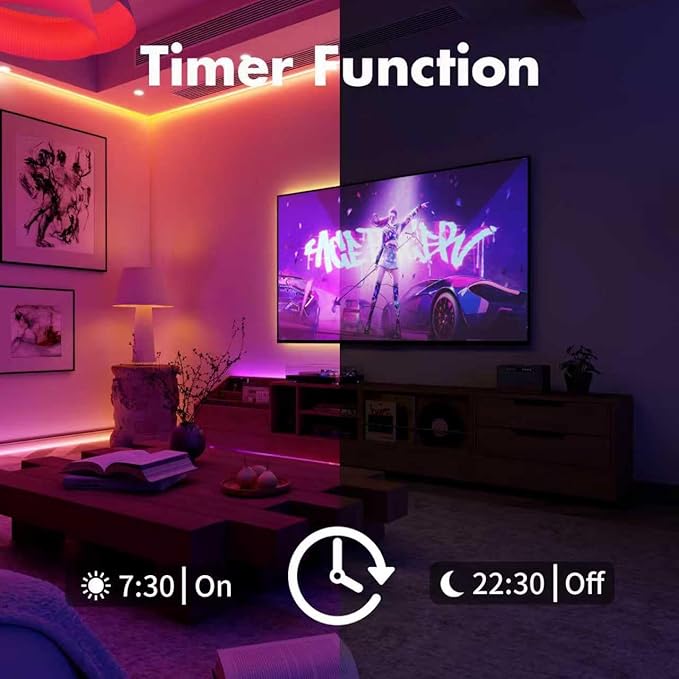 MFWW 100FT Strip Lights, Smart IC RGB LED Lights Multiple Colors on One Line, App+Remote Control, Timing, Multimodal, Music Sync, Color Changing Lights for Bedroom, Party Home Decor