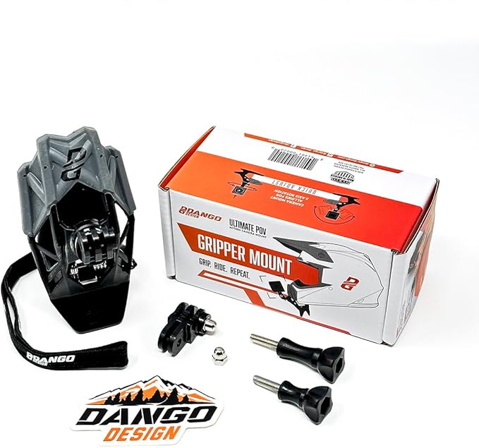 Dango Design Gripper Mount for GoPro/Osmo/Insta360 | Universal Helmet Clamp Mount for Action Cameras | Dirtbike, Motocross, Enduro, Motorcycle, ATV Helmets | Ripper Red
