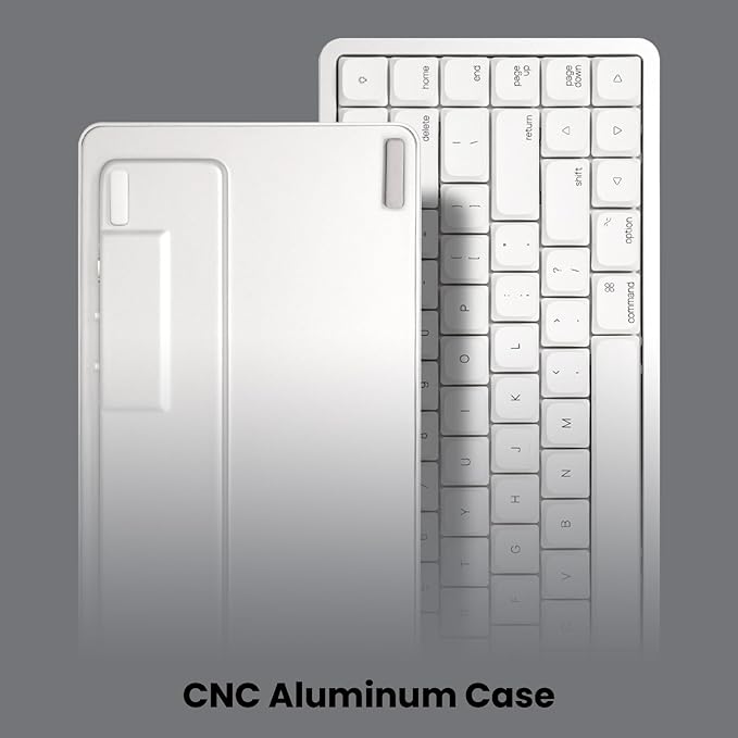 Akko Air 01 Low Profile Wireless Mechanical Keyboard RGB Backlit, Hot Swappable Native Mac Layout 2.4GHz/Wired/BT Aluminum Gaming Keyboard, Cloudy White, Kailh Drift