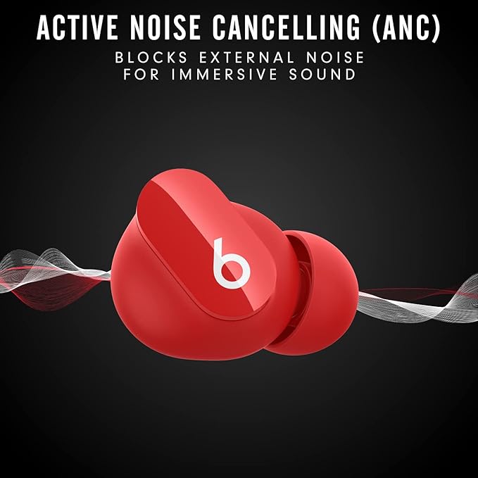 Beats Studio Buds - True Wireless Noise Cancelling Earbuds - Compatible with Apple & Android, Built-in Microphone, IPX4 Rating, Sweat Resistant Earphones, Class 1 Bluetooth Headphones - Red