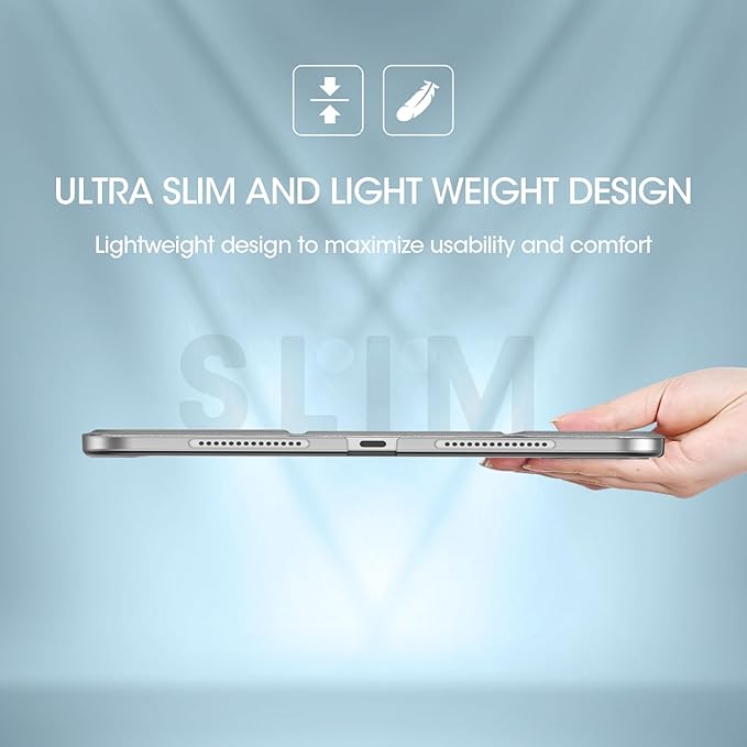 ProCase Smart Case for iPad Pro 11 Inch M5 2025/M4 2024 (Model: A3357/A3358/A3359/A2836/A2837/A3006), Slim Folio Stand Hard Back Shell Protective Tablet Cover for iPad Pro 11" 6th/5th Gen -Grey