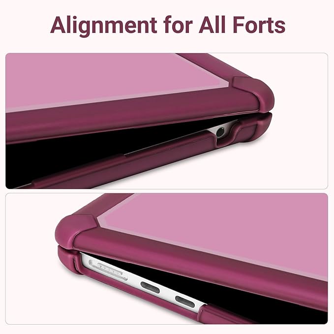 MOSISO Compatible with MacBook Air 13 inch Case M5 2026 M4 2025 M3 M2 2024-2022 A3449 A3240 A3113 A2681,3 in 1 Kit Crack-Resistant Heavy Duty Protective Plastic Hard Case with TPU Bumper, Wine Red