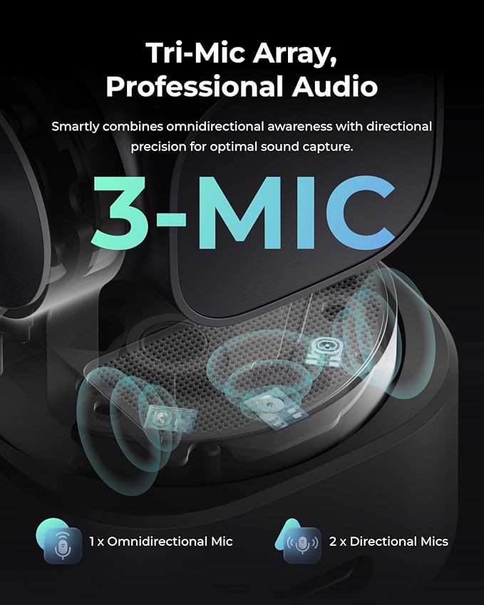 OBSBOT Tiny 3 AI-Powered Spatial Audio 4K PTZ Webcam, Tri-Mic AI Tracking 2.0 Voice Control Gesture Control 1/1.28" Sensor 4K Streaming Camera for Zoom Meeting Content Creation, W Mini Tripod