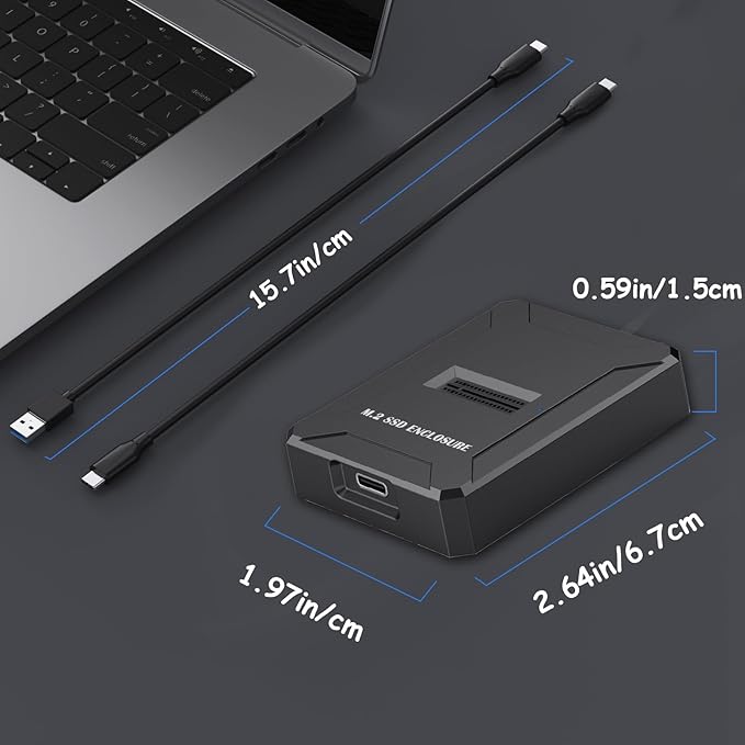 M.2 NVMe SSD Reader External, 10Gbps M2 to USB Adapter for Both M 2 (M Key, B+M Key) NVMe and SATA NGFF SSD Dock, Size for 22110 2280 2260 2242 2230 Drive Docking