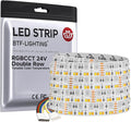 BTF-LIGHTING Double Row 270Leds/M RGBCCT LED Strip Light - 5050RGB+2835,Brighter Tunable White 2700K-6500K & RGB, 24VDC 16.4Ft, for Kitchen, Living Room,15mm Width,IP30, RA>90 (No Adapter/Controller)