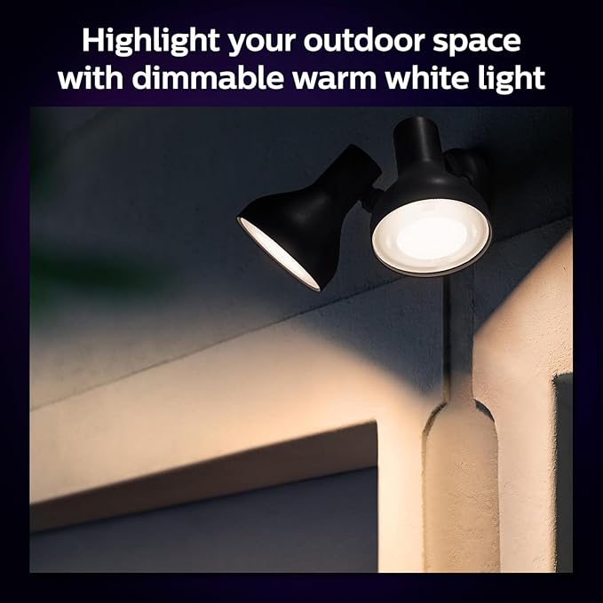 Philips Hue Smart 100W PAR38 LED Bulb - White and Color Ambiance Color-Changing Light - 1 Pack - 1300LM - E26 - Outdoor - Control with Hue App - Works with Alexa, Google Assistant and Apple Homekit