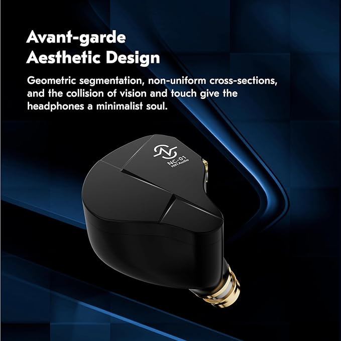 CCZ NC01 Gospel Gaming Earbuds, Stereo Sound in Ear Monitor Headphone Wired, Customized Dual Magnetic DD IEMS Earphone with Detachable Tangle-Free Cable PC Cavity for Computer(without mic,Clear Black)