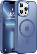 Newfuture Designed for iPhone 13 Pro Max Case with Magnetic [13 FT Military Drop Protection] [Compatible with Magsafe] Slim Translucent Matte Shockproof with Anti-Fingerprint Phone Case, Light Blue