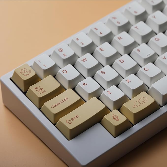 Cute Shiba Inu PBT Keycaps Set - Cherry Profile Animal Dog Keycaps for 60/65/75% Gaming Keyboard, No Backlight, Custom with Key Puller