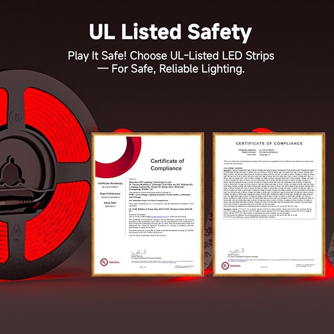BTF-LIGHTING FCOB IP65 Waterproof Red Color COB LED Strip 16.4FT DC24V 480LED/m 8mm Width Flexible High Density CRI 90+ Dimmable LED Light for Home Indoor Decor(No Controller or Adapter)