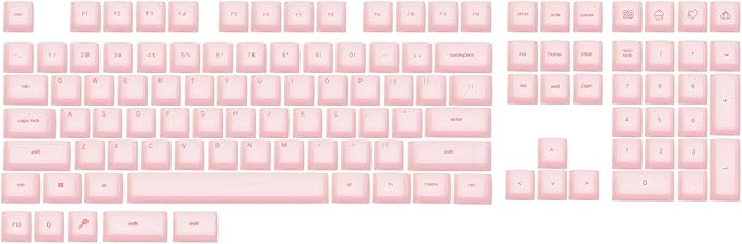 EPOMAKER AegisSil Keycap Set, Silicone Material, Cherry Profile, 113 Keys, 65%/75%/96%/Full Size, Custom Keyboard Keycaps Set for Cherry MX, Kailh, Outemu, Gateron Mechanical Gaming Keyboard (Pink)