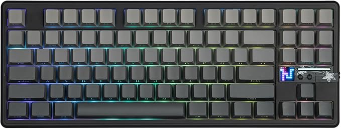 MechLands Aula F87 PRO V2 Wireless Gaming Keyboard with 10000mAh Battery, 8K Polling, SOCD/MT/TGL, BT/2.4GHz/Wired, Hot Swap TKL Mechanical Keyboard with Creamy Gasket, RGB Backlit (Black Gradient)
