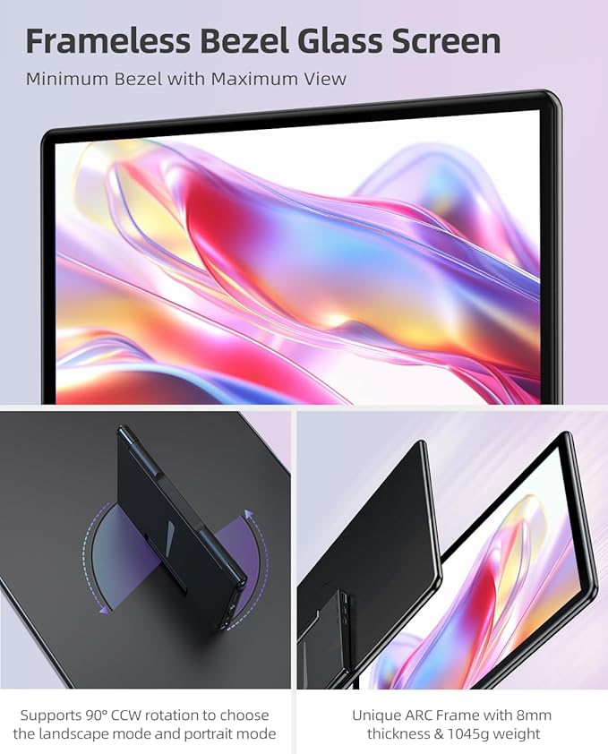 UPERFECT Y Portable Monitor Freestanding Touchscreen, 15.6''FHD 1080P IPS Screen with Adjust Stand, 2000:1 Contrast Ratio, 100% sRGB w/Standard HDMI/USB 3.0/Type C, Built-in Speaker/Ambient Light