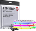 BTF-LIGHTING WS2811 Smart IC RGB FCOB COB LED Strip, UL Listed 630LEDs/m High Density Color Chasing Uniform Light, DC12V 9.8FT 10mm Width Tape Light for Home Party DIY Decor(No Adapter or Controller)