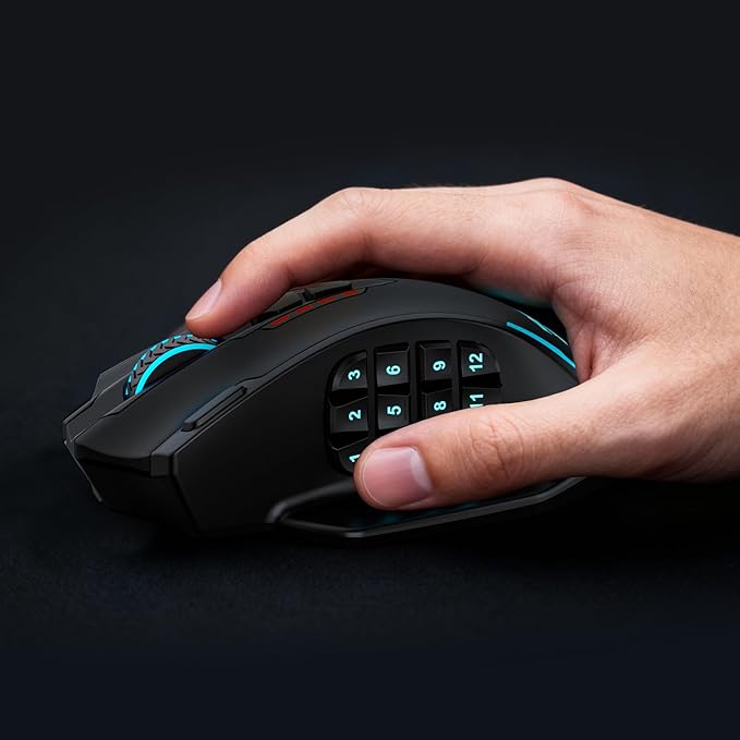 Redragon M913 MAX Wireless Gaming Mouse, 26000 DPI MMO Optical Mouse with 16 Programmable Buttons, BT & 2.4G Wireless, Software Supports DIY Keybinds