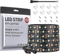 BTF-LIGHTING IP68 Waterproof Outdoor RGBW LED Strip 5050SMD RGB+Warm White(3000K-3500K) 4 Colors in 1 DC12V 16.4ft 5m 60LED/m Multi-Colored Tape Lights Can Work Outdoor(No Adapter or Controller)