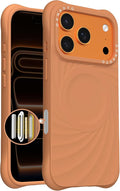 ORNARTO Vortuxe for iPhone 17 Pro Max Case 6.9" | 2X MIL-STD Protection | Camera Button Control | Compatible with MagSafe | Sleek Aesthetic Liquid Silicone Phone Cover | Autumn Orange