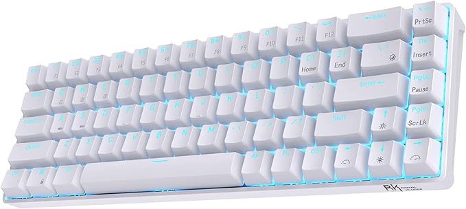 RK ROYAL KLUDGE RK68 Wireless Hot Swappable 65% Mechanical Keyboard, 68 Keys Compact BT5.0 Gaming Keyboard with Stand-Alone Arrow/Control Keys, Quiet Red Switch