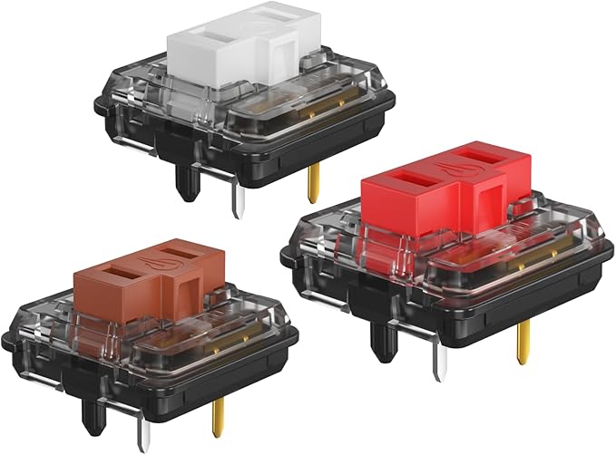 KAILH Official Store Low Profile Switch 1350 Chocolate Mechanical Keyboard Switch RGB SMD Clicky (10, Choc Red)
