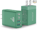 40W USB C Charger Cube, 2-Pack Wall Plug Fast Charging Block, 4-Port QC +PD Power Adapter Multiport Brick Type C Box for iPhone 16/15/14/13/12/11 Pro, XS/XR/8/7, Tablets, Cellphones Charger
