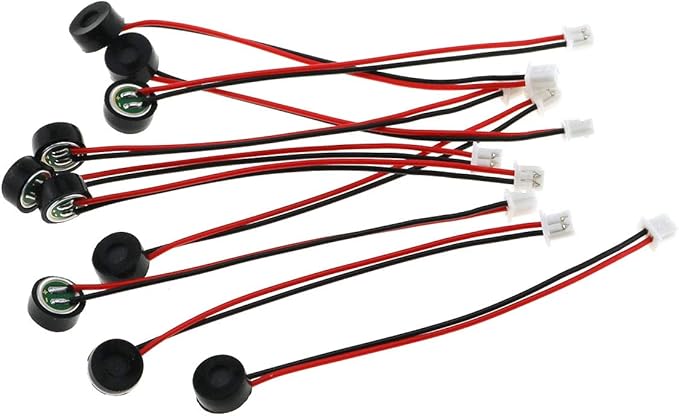 E-outstanding MIC Electret Condenser Microphone 10PCS 6027 High Sensitivity Remote Intelligent Speech Recognition Microphone With 2 Wire Leads and 1.25 Terminal
