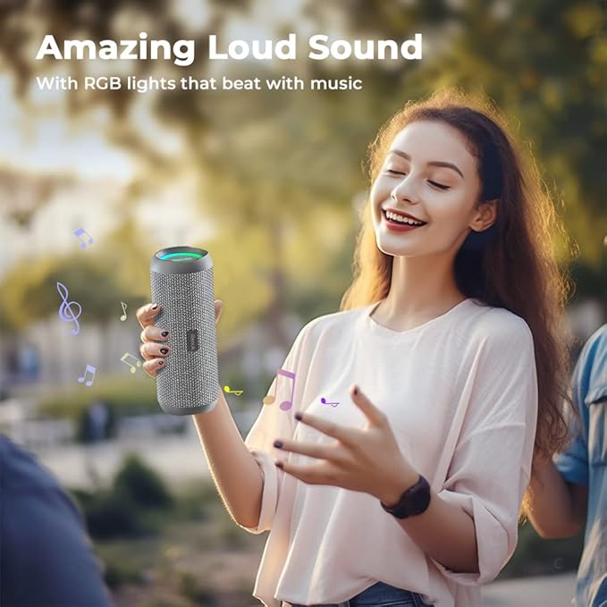RIENOK Portable Bluetooth Speaker 30W Dual Pairing True Wireless Stereo HD Sound IPX7 Waterproof Outdoor Sport Shower Speaker Bluetooth 5.3 for Home Party