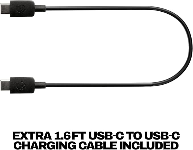 Skullcandy Crusher ANC 2 Wireless Over-Ear Bluetooth Headphones with Extra USB-C Charging Cable, Multi-Sensory Bass, Active Noise Cancelling, 60 Hours Battery, Microphone iPhone Android - True Black