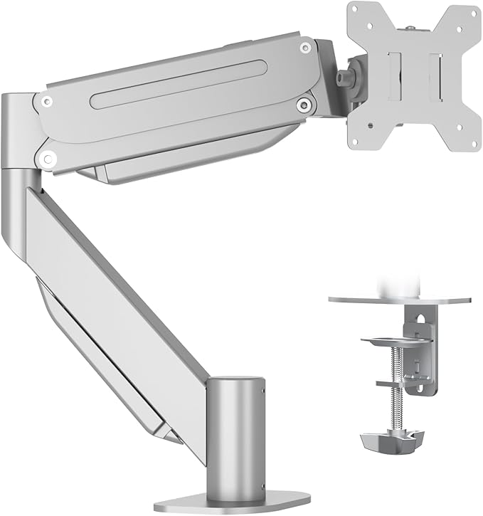 Suptek Ultrawide Monitor Arm Mount for 17 to 49 Inch Heavy Duty Curved Screen,Holds 46.2 lbs,Adjustable Gas Spring Monitor Arm Desk Mount Stand,75/100 Vesa Mount,Silver(MD71LS)
