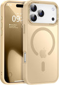 Newfuture Magnetic for iPhone 17 Pro Max Case [Compatible with Magsafe] [Military Grade Drop Protection] Translucent Matte Anti-Scratch Shockproof Protective Phone Cover 6.9 Inch, Creamy Yellow