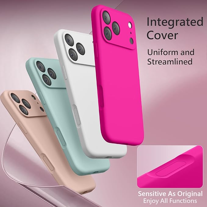 FireNova Magnetic for iPhone 17 Pro Case, Compatible with MagSafe, [Integrated Silicone Camera Control Button] [Camera Protection] Anti-Scratch Microfiber Lining Phone Case, 6.3", Hot Pink