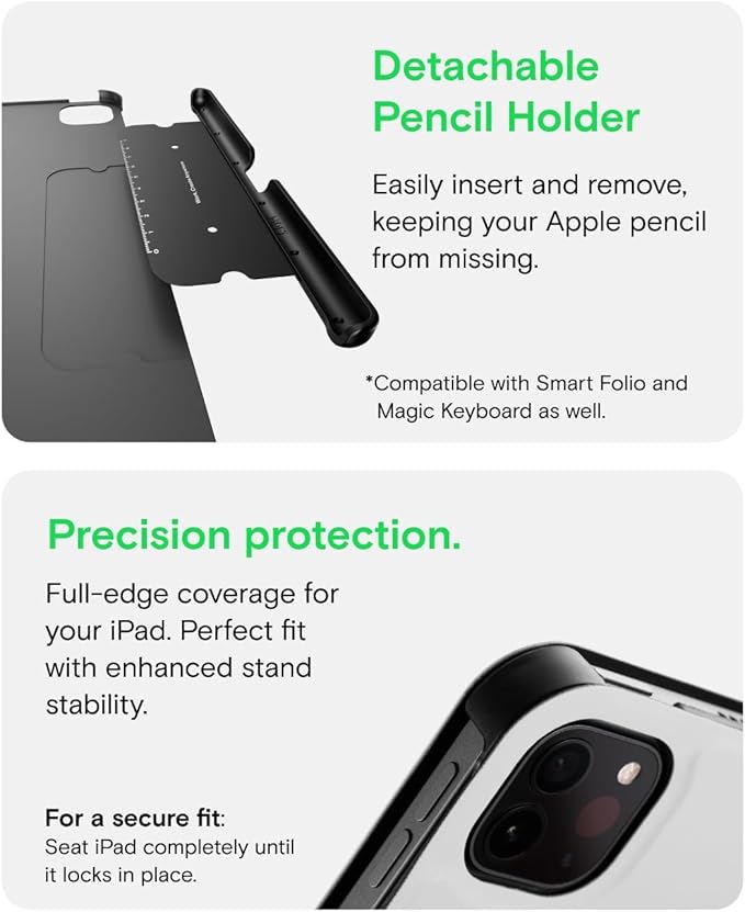 MOFT Folio Case for iPad Air 13-inch M3/M2 (2025/2024) - Silm Stand Protective Case with Detachable Pencil Holder, Multi-Angle Viewing, MOVAS Leather Cover, Auto Sleep/Wake, Misty Cove