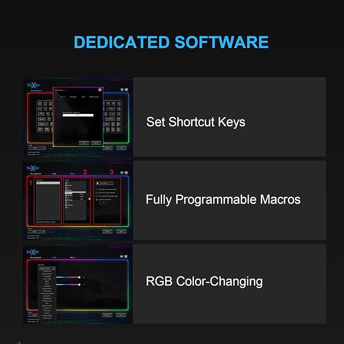FOXXRAY HKM-S93 Mechanical Gaming Keyboard, Compact 75% Layout Hot-Swappable Gaming Keyboard Blue Switch, RGB Backlit with Customizable Keys, 84-Key Wired Computer Keyboards for Laptop PC Gamer-Black