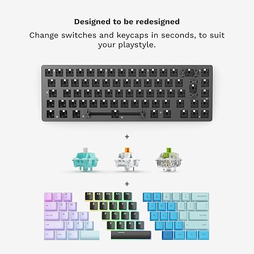 GLORIOUS Gaming GMMK 2 - TKL Mechanical Keyboard - Custom 65% Keyboard - Compact -Hotswap w/Cherry Mx Style Switches - Incl. Double Shot Keycaps & Linear Switches - PC Gaming Setup Accessories