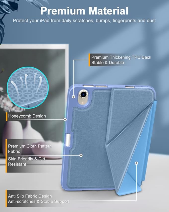 DTTO Case for iPad mini 7 (A17 Pro) 2024 / iPad mini 6 2021 8.3 inch with Pencil Holder, Multi-Angle Magnetic Standing Cover for iPad mini 7th/6th Generation [Auto Wake/Sleep], Sky Blue