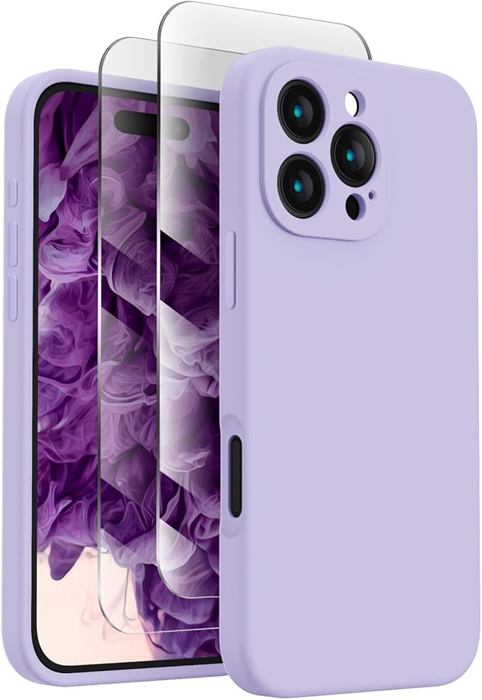 FireNova Designed for iPhone 16 Pro Max Case, Silicone Upgraded [Camera Protection] Phone Case, Soft Anti-Scratch Microfiber Lining Inside, 2024, Clove Purple