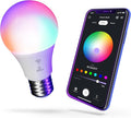 Globe Electric Wi-Fi Smart 10W LED Bulb, Multicolor RGB + Tunable White 2000K–5000K, A19 Shape, E26 Base, App + Voice Control, No Hub Required, 34212