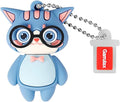USB Flash Drives,Waterproof Silicone USB2.0 High Speed Thumb Memory Stick Pen Date Storage Pendrive U Disk (32GB,Blue Cat)
