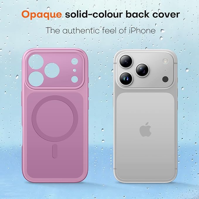 TAURI for iPhone 17 Pro Case, Compatible with MagSafe, (Full Camera Protection) Camera Control Cover Solid-Color Matte Magnetic Phone Case for 17 Pro 6.3", Lilac Purple