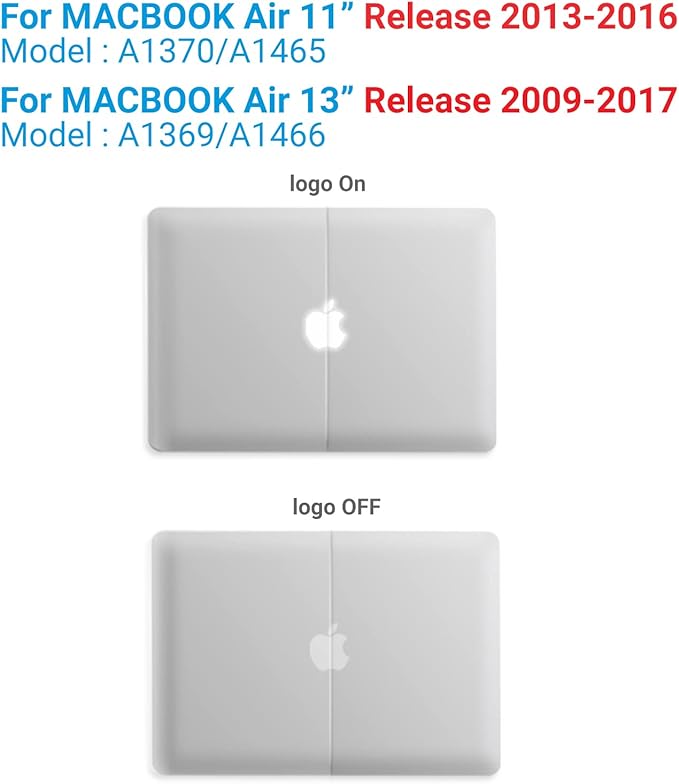 IBENZER Compatible with MacBook Air 11 Inch Case Model A1370 A1465, Soft Touch Plastic Hard Shell Case Bundle with Keyboard Cover for Mac Air 11, Clear, A11CL+1