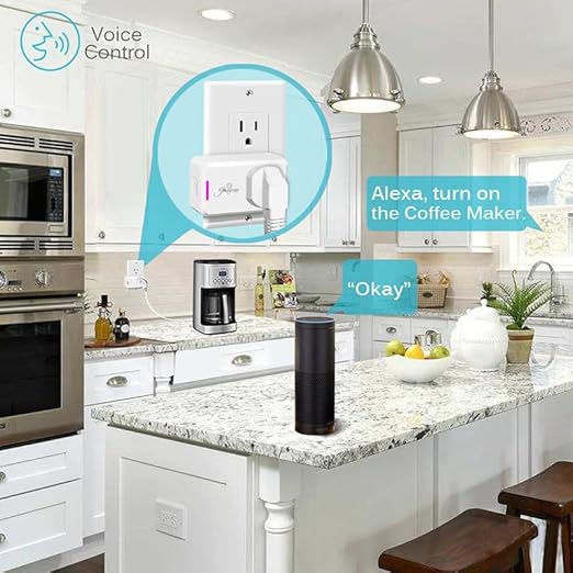 Jinvoo Zigbee Smart Plug, Wireless Mini Plug, Alexa Socket, Smart Home Zigbee Socket, Compatible with Alexa, Google, Requires Zigbee Hub, 2 Packs