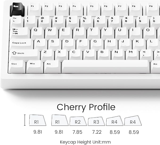 MONSGEEK M1 V5 Aluminum Mechanical Keyboard 75% Quick Release Gaming Keyboard Black on White with Knob 8000 mAh RGB Hot-swappable Pre-lubed Mirror Switch